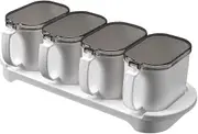 Seasoning Box Set 4pcs White Seasoning Storage Container With Spoon Airtight