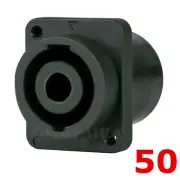 50 Pack - SPEAKON Compatible 4 Pole Wire Female Panel Mount Speaker Connector