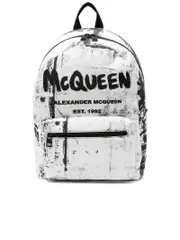Alexander Mcqueen Technical Jersey Logo and Graffiti Print Backpack