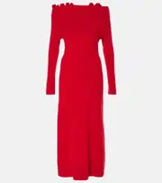 [Altuzarra] Altuzarra Lunaire off-shoulder cashmere gown AU 12 red
