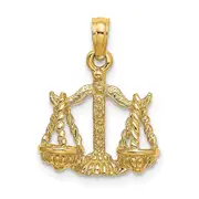 14k Yellow Gold 3-D Libra Zodiac Charm
