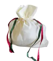 Longaberger 2011 Christmas Holiday Gift Basket Drawstring Satin Liner Bag