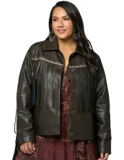 [The Poetic Gypsy] Fables Fringed Jacket in Brown