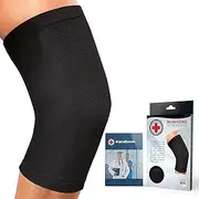 Doctor Developed Knee Brace/Knee Support/Knee Compression Sleeve [Single] & Doctor Written Handbook -Guaranteed Relief for Arthritis, Tendonitis, Injury, (Black/Pink) (Black, 6XL)