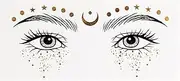 Zankie Glitter Face Tattoo,Fashionable Face Makeup Patches Glitter Temporary Stickers - Sweatproof Makeup Stickers Face Glitter Stickers for Women Girls