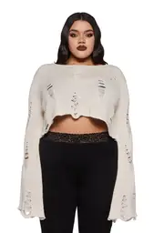 [Widow] Plus No Path Before Distressed Sweater - Off White