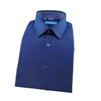 在飛比找PChome24h購物優惠-【襯衫工房】長袖襯衫-深藍色底螢光藍點點