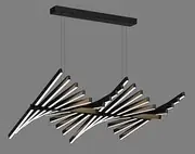 20-BAR Rotatable Modern LED Pendant Light Chandelier (Black) L100cm*W47cm 3 Colors LED Light Fixture for Kitchen Bench Top Kitchen Island Dining Room Living Room Hallway Entryway Office (AT04)