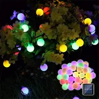 在飛比找樂天市場購物網優惠-太陽能圓球30燈-彩光 防水LED燈戶外裝飾照明景觀燈 DI