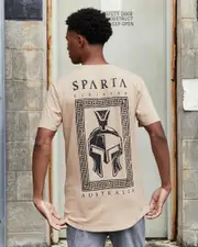 [Sparta] Sparta Men's Shield T-Shirt in Tan Brown Size 2XL 2XL Tan Brown