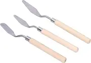 RIZGHWOY Oil Painting Spatula Tools Wooden Handle Palette Knife Set for Art Scraping Drawing 3Pcs Palette Knife for Oil Painting