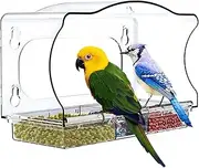 Window Bird Feeders with Strong Suction Cups, Bird Feeder for Window Suction Cup Bird Feeder for Outdoor, Acrylic Bird Window Feeder for Viewing (Rectangle)
