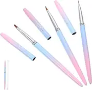 PENIKOKO 3pcs Nail Art Brush Manicure Drawing Tool for Nail Art Compact Design for Easy Storage Includes Angled and Flat Brushes Gradient