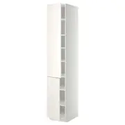 METOD high cabinet with shelves/2 doors, white/Veddinge white, 40x60x220 cm
