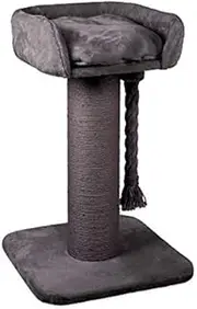 Kazoo High Bed Scratch Post with Rope, Charcoal