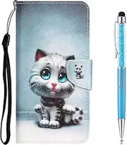 [Grandoin] Compatible with Oppo A16 /A16s /A54s Case, Mobile Phone Case for Oppo A16 /A16s /A54s, Stand Function Card Slot Wallet Premium Leather Magnetic Case Protective Flip Case (Cat 2)