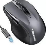 Bluetooth Mouse Rechargeable Wireless Mouse (BT5.0/3.0 & 2.4G) Ergonomic Mouse f