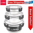 Airtight SnapLock Round Glass Containers Set - Ideal for Meal Prep & Storage
