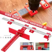 Red Aluminum Alloy Metric/Inch Cabinet Hardware Jig Drill Guide Handle Template