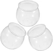 Toddmomy 3Pcs Fish Bowl Transparent Aquarium for Goldfish and Turtles Small Desktop Fish Tank Decoration for Home Office Garden Weddings