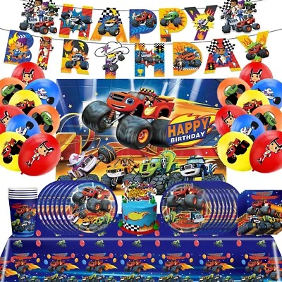 Blaze and The Monster Machines Party Suppliers Tableware Birthday Decorations