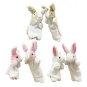 2Pieces Animal Plush Toy Bunnies Hand Puppet Set Stuffed Animal Hand Puppets