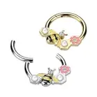 Piercing Ring Nose Steel - Creole With Decor Fascia - Bee