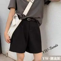 在飛比找蝦皮商城精選優惠-【YW】西裝短褲女 夏季寬鬆大尺碼短褲女 夏季高腰五分闊腿短