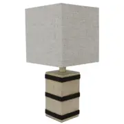 White Wash Rotary Socket Table Lamp with Linen Shade