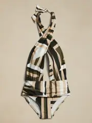 Banana Republic Twisted Knot Remake Swimsuit Womens Size S Multi-Way Geometric