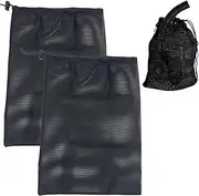 Pond Pump Filter Bag, 2pcs 12x16 inch Fine Mesh Polyester Pump Barrier Bag with Drawstring, Fountain, Swimming Pool, Pond Filter, Black