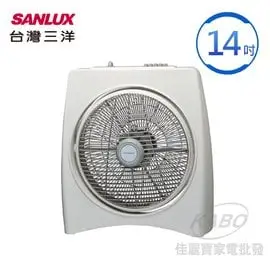 【佳麗寶】留言再特價-(台灣三洋SANLUX)14吋方形可定時箱扇 電風扇SBF-1400TA1