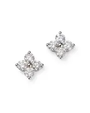 Bloomingdale's Fine Collection Diamond Clover Stud Earrings in 14K White Gold, 1.0 tcw