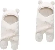 BESTonZON Pcs Plush Sleeping Bag Newborn Warm Split Leg Sleeping Bag Stylish Nursery Blanket Fleece Wrap