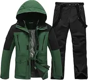 [HOTIAN] Men's Ski Jacket and Trousers Set Men's Snowsuit Winter Warm Snowsuit Waterproof Windproof Ski Clothing Snowboard Set