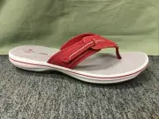 New Women’s Clarks Cloudsteppers Brinkley Jazz Flip Flops in Red size 10