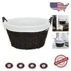 Durable Handwoven 22” Wicker Laundry Basket with Removable Polyester Liner