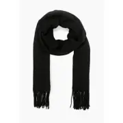 New TopShop Top Shop Black Super Soft Fringe Tassel Scarf Womens One Size