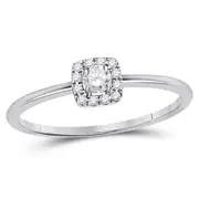 10kt Rose Gold Round Diamond Solitaire Stackable Band Ring 1/5 Cttw