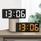 Modern LED Mirror Alarm Clock with Voice Control and Temperature Option