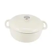 Amazon Basics Cast Iron Dutch Oven Pot with Lid, Enameled, Round, Dual