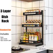 3 Tier Stainless Steel Storage Rack Countertop Spice Jars Bottle Shelf Kitchen Spice Rack #3