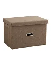 [SOGA] Medium Foldable Canvas Storage Box in Coffee