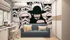 Teen bedroom photo wallpaper Stormtrooper and Vendetta 320x230 cm black white