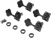Mikinona Economy Electric Bass Tuning Pegs Set Black Guitar Tuning Pegs for Bass Machine Heads Replacement