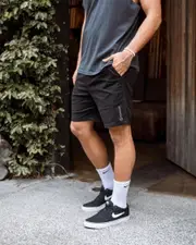 [The Mad Hueys] The Mad Hueys Men's Stranded Chino Shorts in Black Size 32 32 Black