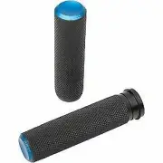 Arlen Ness Blue Fusion Knurled Hand Grips for Harley Electronic TBW 0630-2596