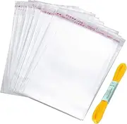 Cellophane Bags, Self-Adhesive Bags,300pcs (10×16cm) Clear Resealable Cellophane Bags With Ribbon for Cookies,Candy, Gift Giving, Christmas(4 X 6Inches)