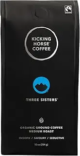 [Kicking Horse Coffee] Three Sisters, Medium Roast, Ground, 10 oz - Certified Organic, Fairtrade, Kosher Coffee