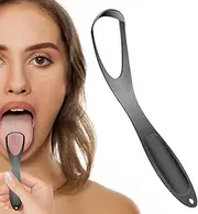 Tongue Scraper for Adults - Oral Care Cleaning Tool | Stainless Steel Fan Shape Tongue Scraper Cleaner for Daily Adults Use In Bathroom
